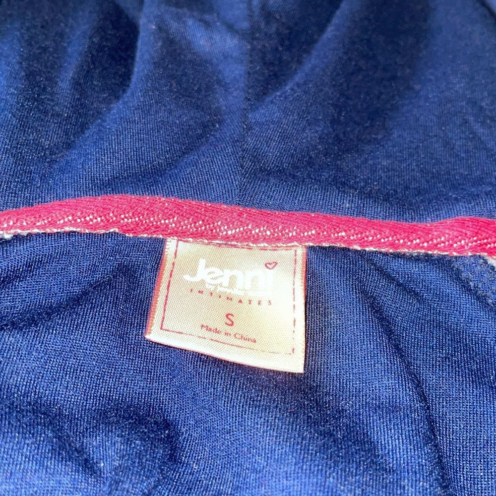 NWT JENNI Women’s size Small Polka Dot Navy Hoodie - Picture 3 of 8